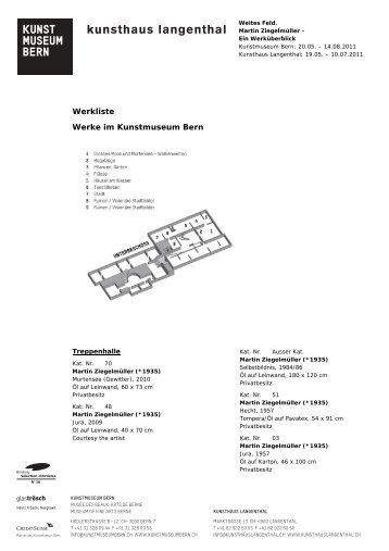 Werkliste Martin Ziegelmüller (pdf) - Kunstmuseum Bern