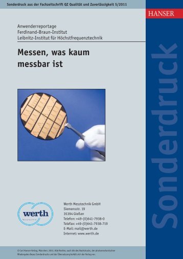 Messen, was kaum messbar ist - Werth Messtechnik GmbH