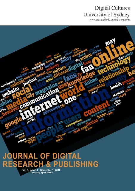 journal of digital research & publishing - The Sydney eScholarship