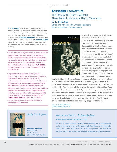 Spring 2013 Catalog - Duke University Press