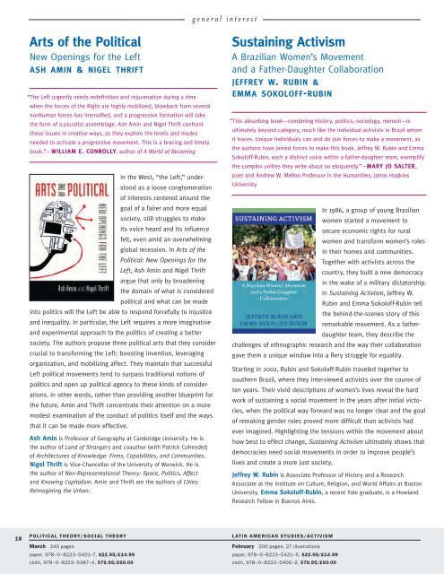 Spring 2013 Catalog - Duke University Press