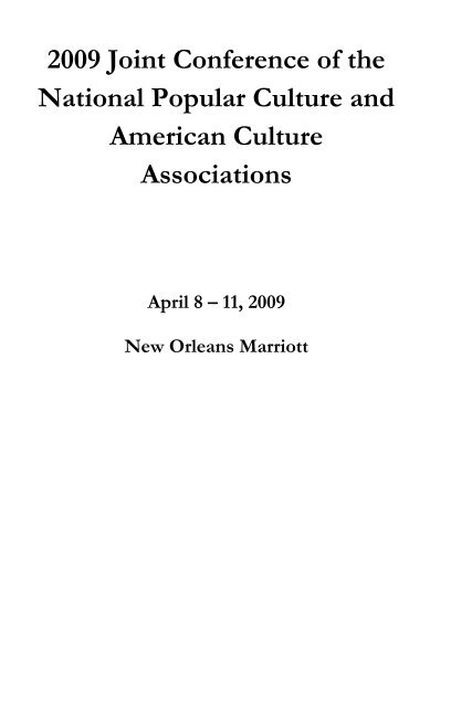 Anna Tatu Sex Black Man - 2009 National Conference Program - PCA/ACA