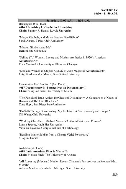 2009 National Conference Program - PCA/ACA