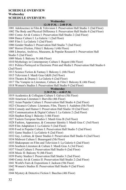 2009 National Conference Program - PCA/ACA