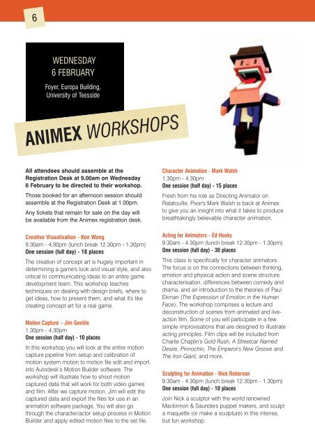 Festival programme - Animex - University of Teesside