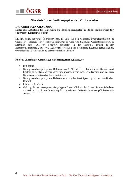 Jugendprävention - Österreichische Gesellschaft für Schule und Recht