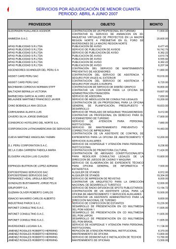 P.WEB.SERVICIOS 2T-07 - Ministerio de Comercio Exterior y Turismo