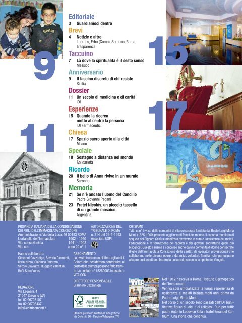 Vita Con n.1 Anno 2012.pdf - Congregazione dei Figli dell ...