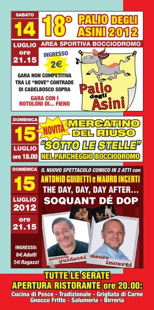 Scarica il PROGRAMMA luglio-agosto 2012. - pro-loco cadelbosco ...