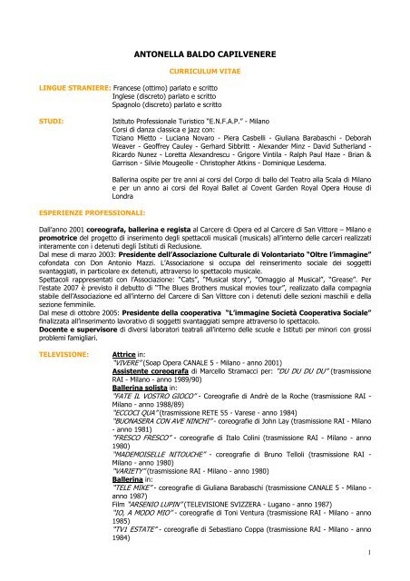 Curriculum Vitae (spettacolo) - Associazioni Milano