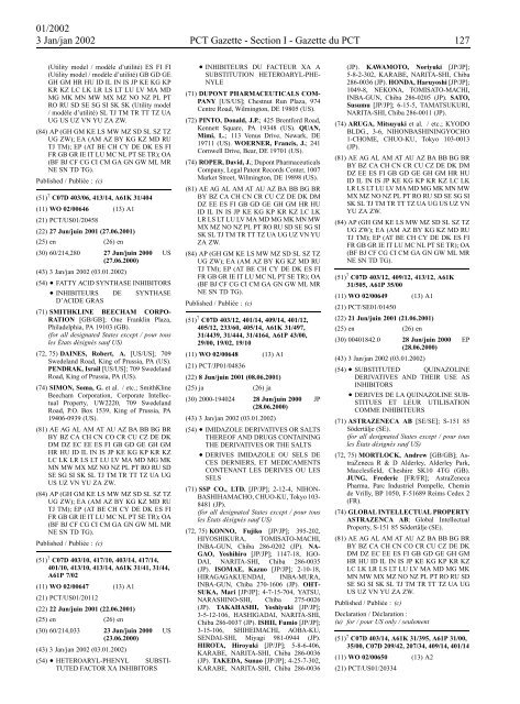 PCT/2002/1 : PCT Gazette, Weekly Issue No. 1, 2002 - WIPO