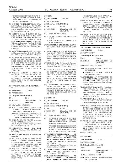 PCT/2002/1 : PCT Gazette, Weekly Issue No. 1, 2002 - WIPO