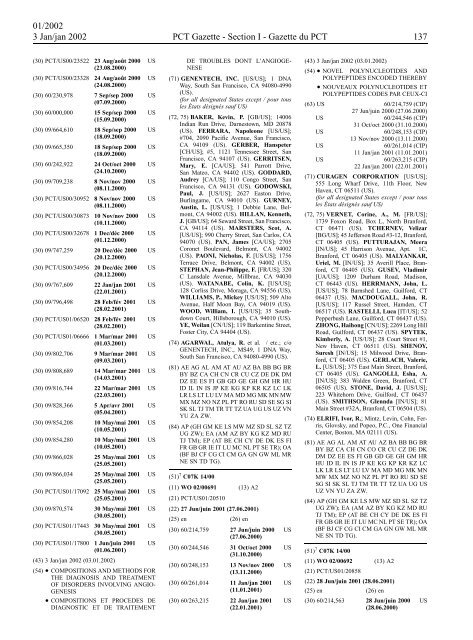 PCT/2002/1 : PCT Gazette, Weekly Issue No. 1, 2002 - WIPO