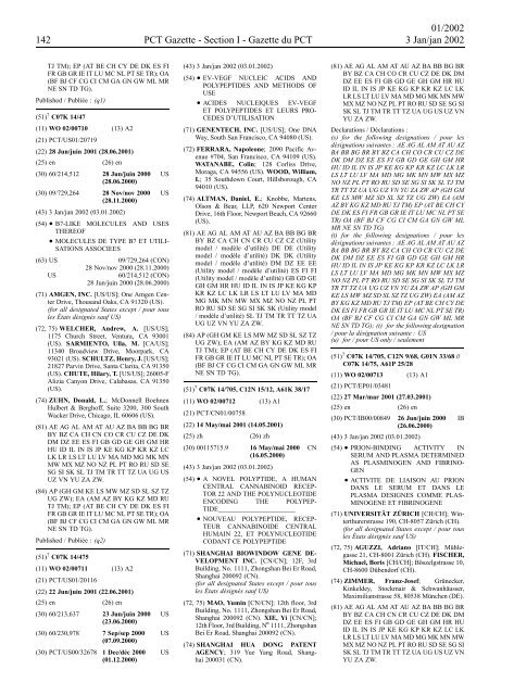 PCT/2002/1 : PCT Gazette, Weekly Issue No. 1, 2002 - WIPO