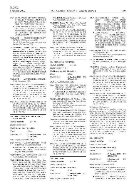 PCT/2002/1 : PCT Gazette, Weekly Issue No. 1, 2002 - WIPO