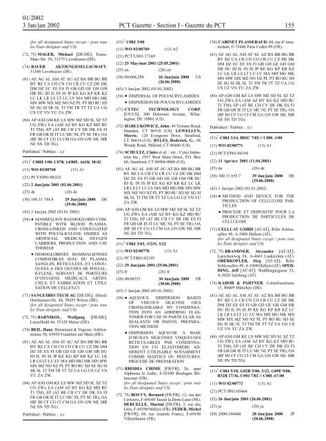 PCT/2002/1 : PCT Gazette, Weekly Issue No. 1, 2002 - WIPO