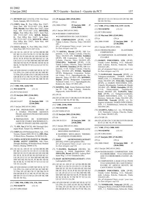 PCT/2002/1 : PCT Gazette, Weekly Issue No. 1, 2002 - WIPO