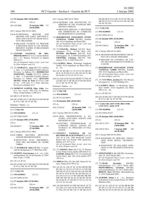 PCT/2002/1 : PCT Gazette, Weekly Issue No. 1, 2002 - WIPO