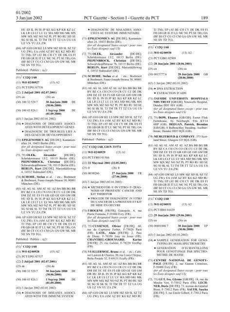 PCT/2002/1 : PCT Gazette, Weekly Issue No. 1, 2002 - WIPO