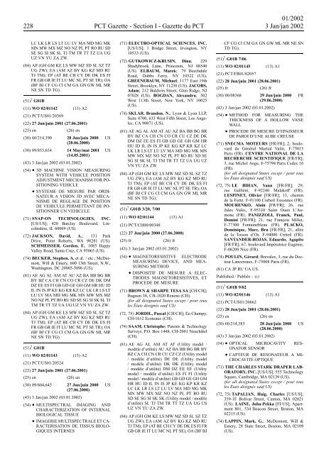 PCT/2002/1 : PCT Gazette, Weekly Issue No. 1, 2002 - WIPO