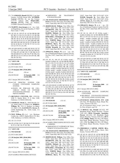 PCT/2002/1 : PCT Gazette, Weekly Issue No. 1, 2002 - WIPO