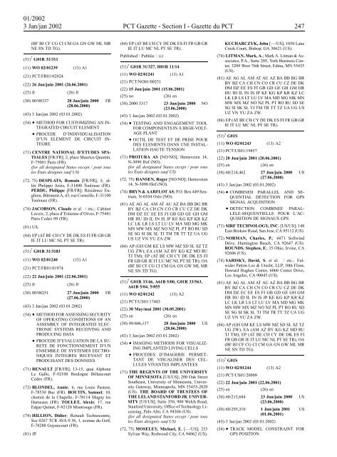 PCT/2002/1 : PCT Gazette, Weekly Issue No. 1, 2002 - WIPO