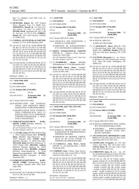 PCT/2002/1 : PCT Gazette, Weekly Issue No. 1, 2002 - WIPO