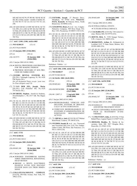 PCT/2002/1 : PCT Gazette, Weekly Issue No. 1, 2002 - WIPO