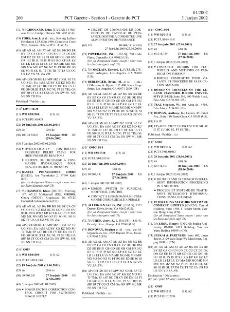 PCT/2002/1 : PCT Gazette, Weekly Issue No. 1, 2002 - WIPO