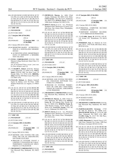 PCT/2002/1 : PCT Gazette, Weekly Issue No. 1, 2002 - WIPO