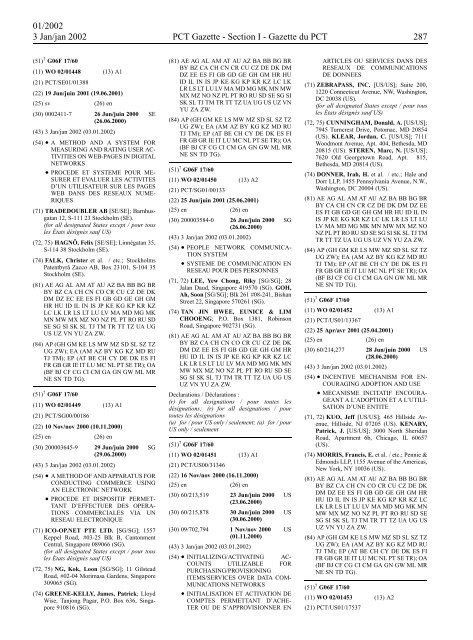 PCT/2002/1 : PCT Gazette, Weekly Issue No. 1, 2002 - WIPO