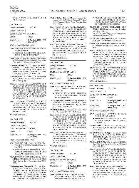 PCT/2002/1 : PCT Gazette, Weekly Issue No. 1, 2002 - WIPO