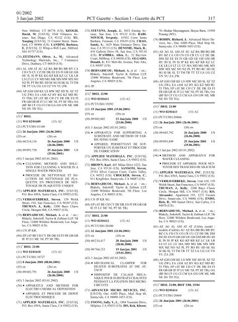 PCT/2002/1 : PCT Gazette, Weekly Issue No. 1, 2002 - WIPO