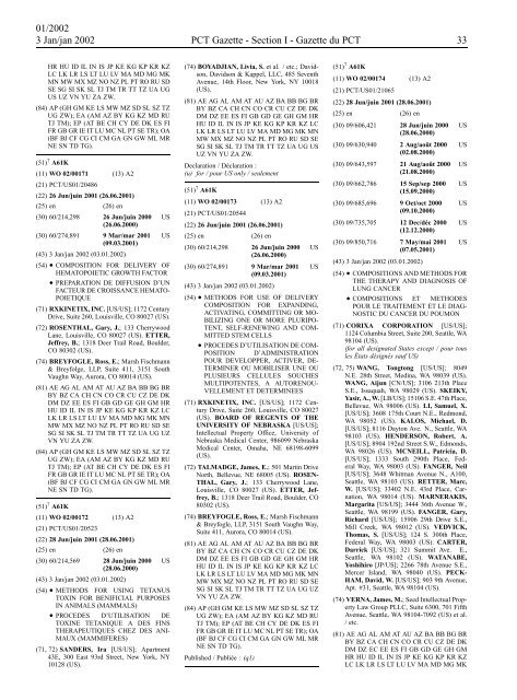 PCT/2002/1 : PCT Gazette, Weekly Issue No. 1, 2002 - WIPO