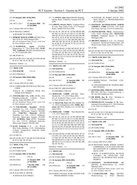 PCT/2002/1 : PCT Gazette, Weekly Issue No. 1, 2002 - WIPO