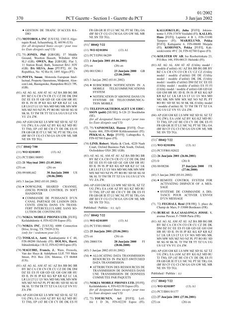 PCT/2002/1 : PCT Gazette, Weekly Issue No. 1, 2002 - WIPO