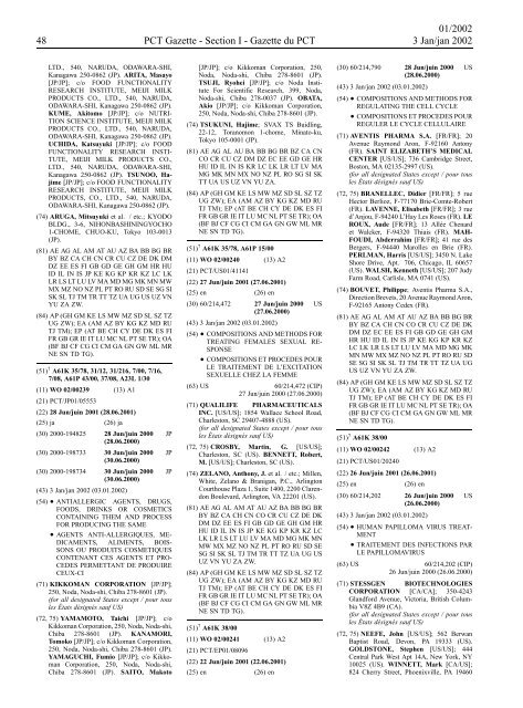 PCT/2002/1 : PCT Gazette, Weekly Issue No. 1, 2002 - WIPO