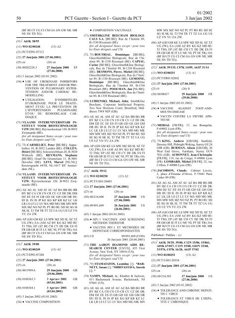 PCT/2002/1 : PCT Gazette, Weekly Issue No. 1, 2002 - WIPO