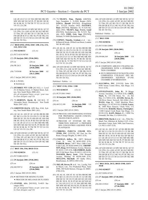 PCT/2002/1 : PCT Gazette, Weekly Issue No. 1, 2002 - WIPO