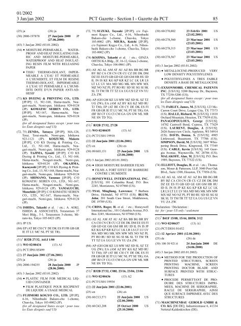 PCT/2002/1 : PCT Gazette, Weekly Issue No. 1, 2002 - WIPO