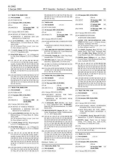 PCT/2002/1 : PCT Gazette, Weekly Issue No. 1, 2002 - WIPO