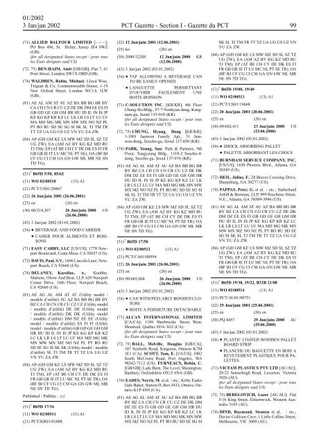 PCT/2002/1 : PCT Gazette, Weekly Issue No. 1, 2002 - WIPO