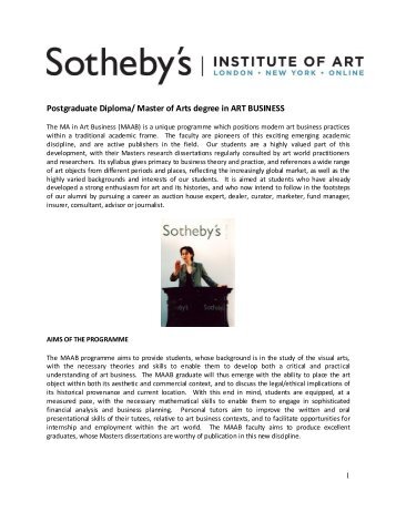 MAAB COURSE SUMMARY July 2011-final.pdf - Sotheby's Institute ...