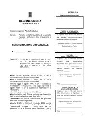 determinazione dirigenziale - Regione Umbria