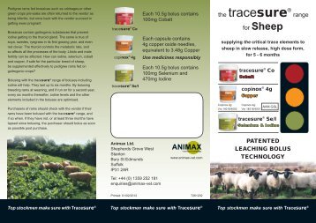 Tracesure Sheep Leaflet IRELAND 26.02.10 - Animax Vet