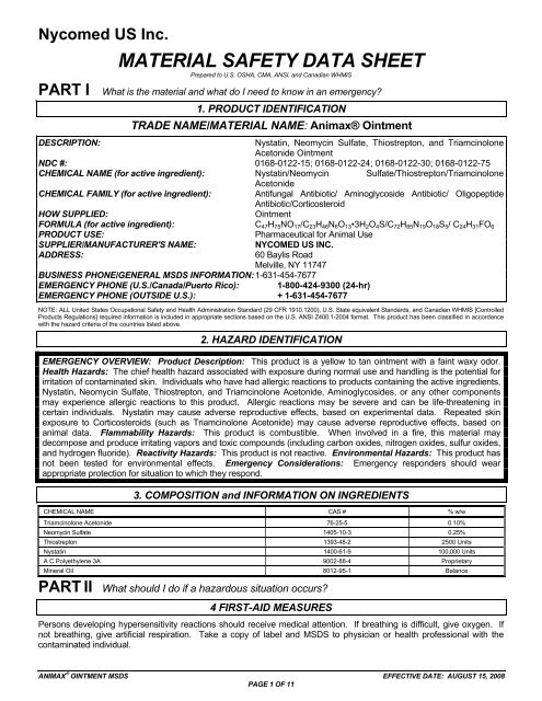 Material Safety Data Sheet Dechra Us Com