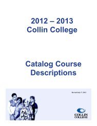 2012 – 2013 Collin College Catalog Course Descriptions