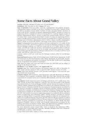 Some Facts About Grand Valley - Grand Valley State University