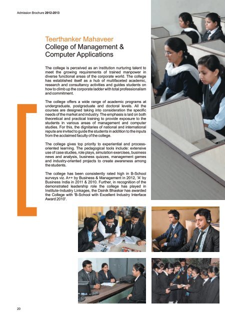 admission brochure - Teerthanker Mahaveer University