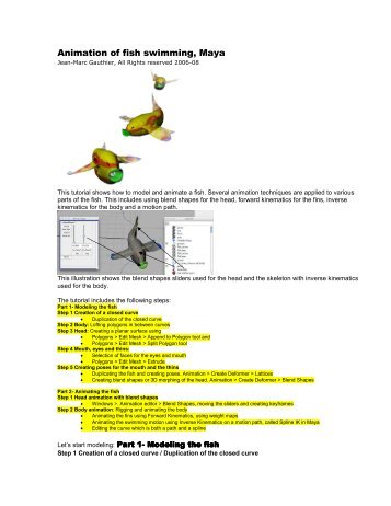 Animation of fish swimming, Maya - Tinkering.net